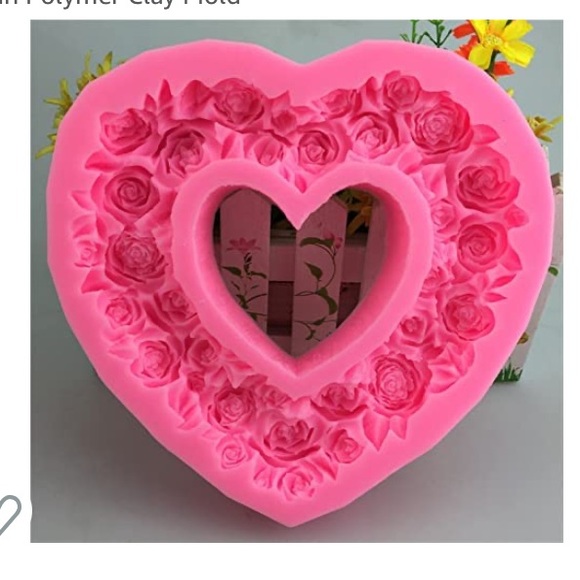 Rose Heart Wreath Fondant Chocolate Candy Silicone Mold Cake Decorating Baking - Picture 8 of 8
